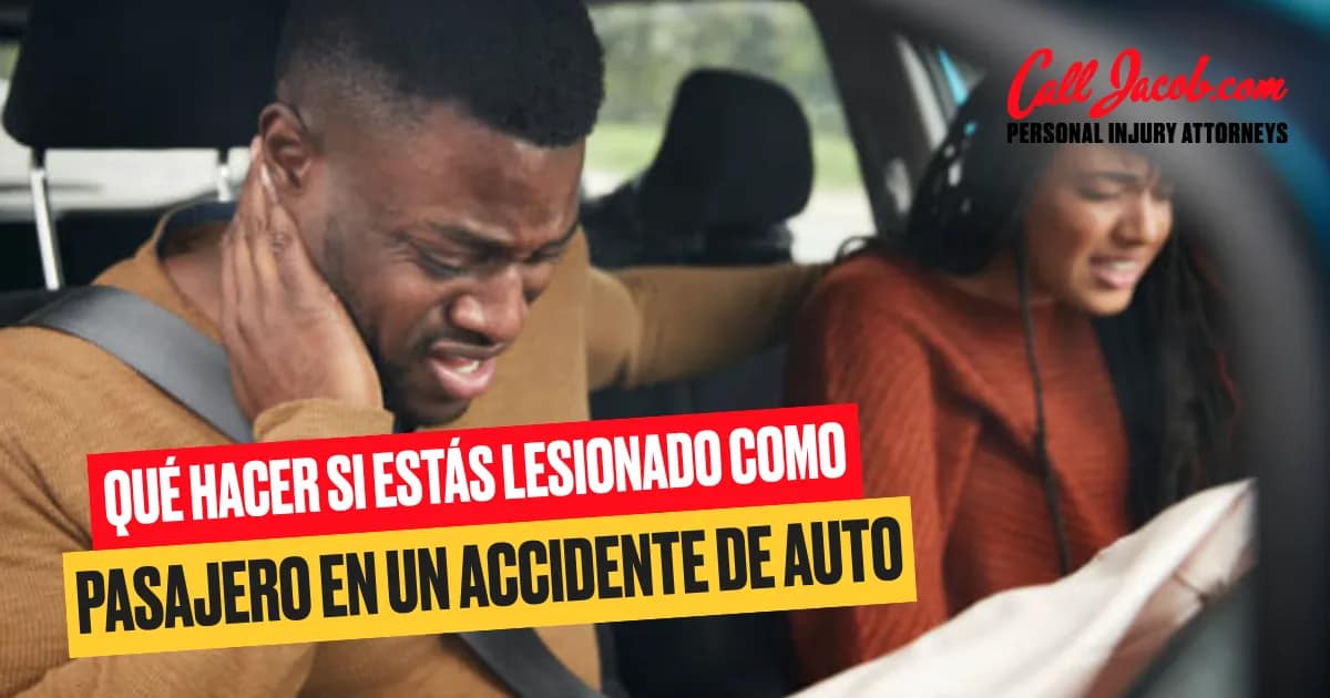 Pasajero lesionado en un accidente de auto