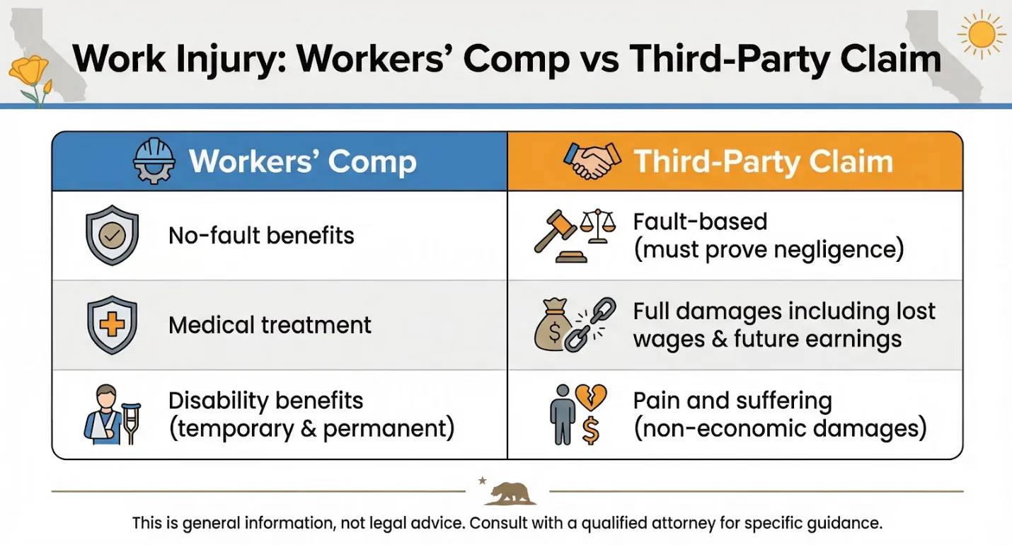 Work Injury: Workers' Comp vs Third-Party Claim