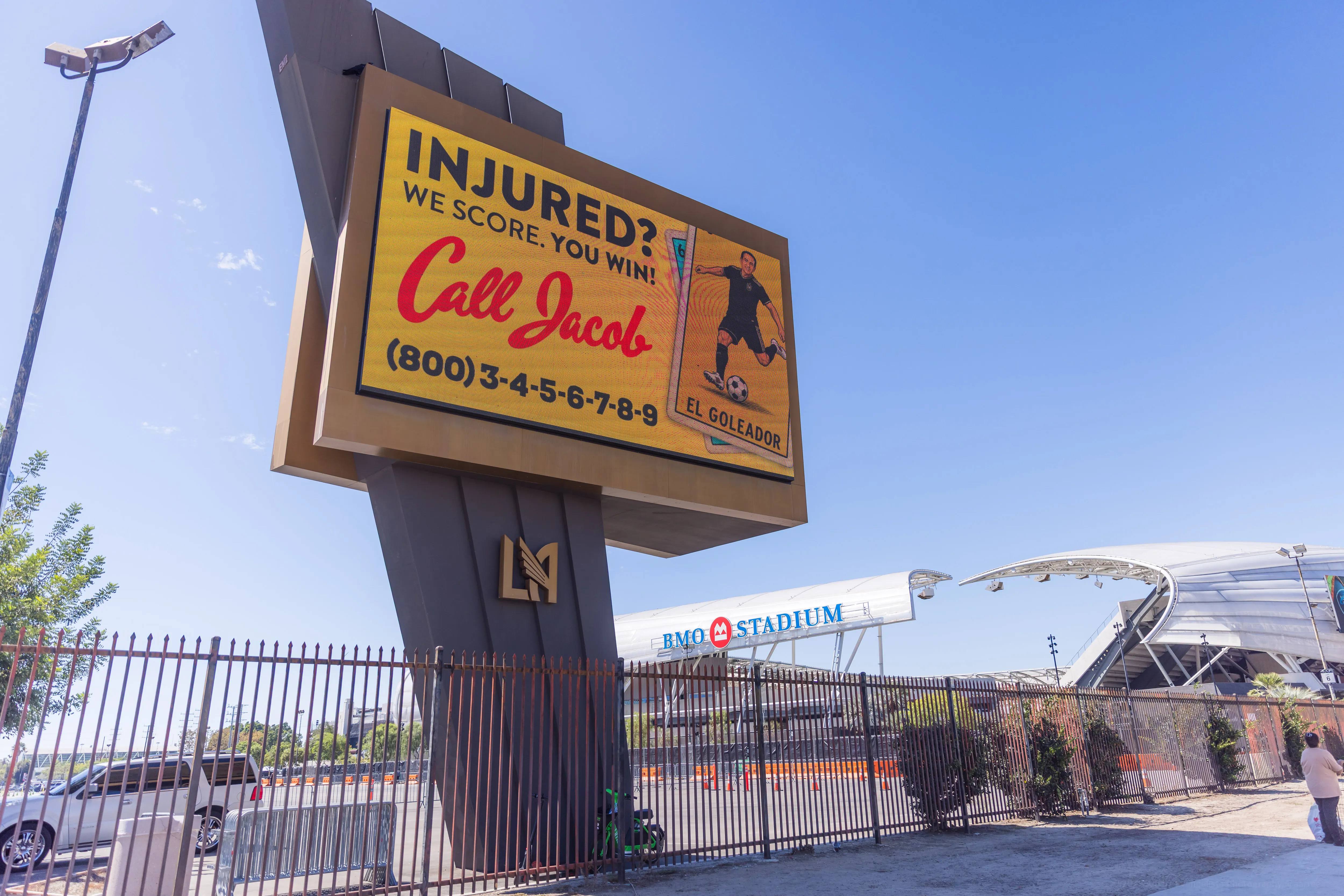 Call Jacob digital billboard outside BMO Stadium