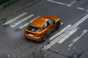Street debris creating a traffic hazard for drivers