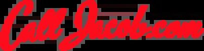 Red cursive text on a transparent background reads "Call Jacob.com" with "Call" and ".com" in smaller letters and "Jacob" prominently in the center.
