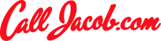 Red cursive text on a white background reads "Call Jacob.com".