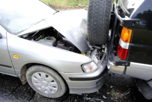 Terrible accident of two cars on highway