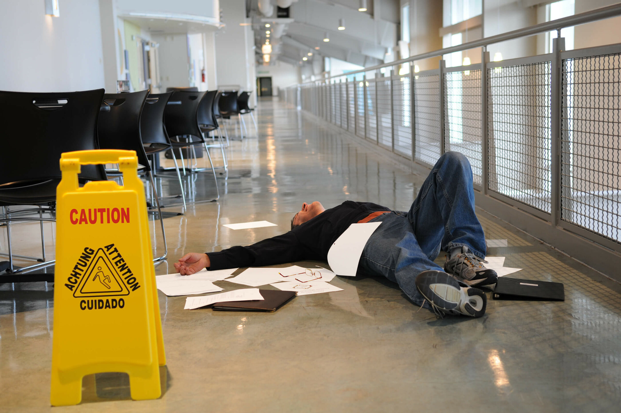 Man-Fallen-On-Wet-Floor-premises-liability