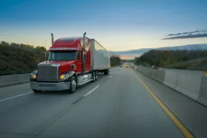 Red semi-truck 