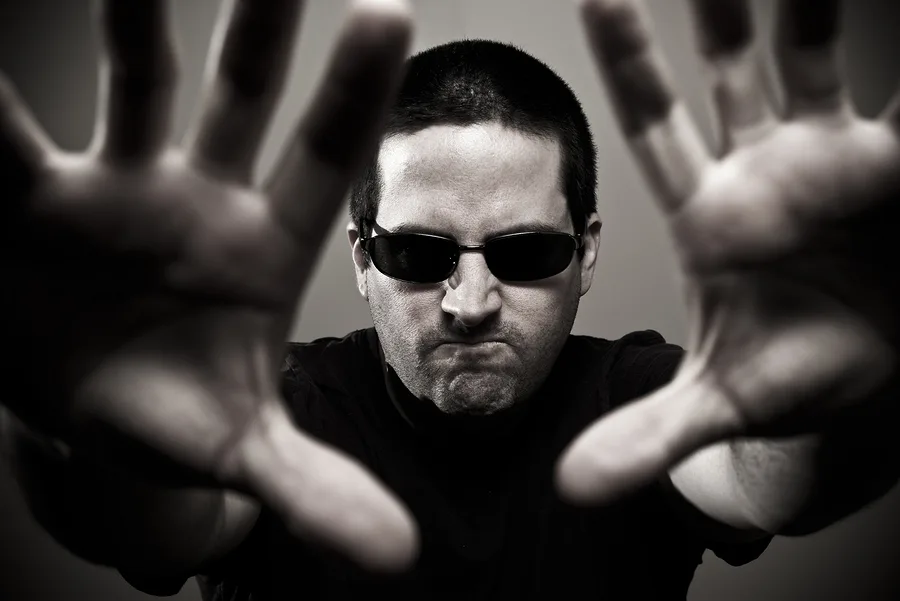 Angry Bouncer Reaches Forward