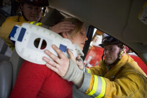 Firefighters Saving Woman In Car