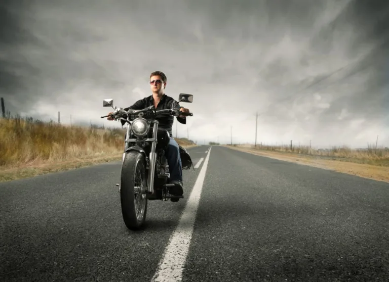 motorcycle rider in open lanes