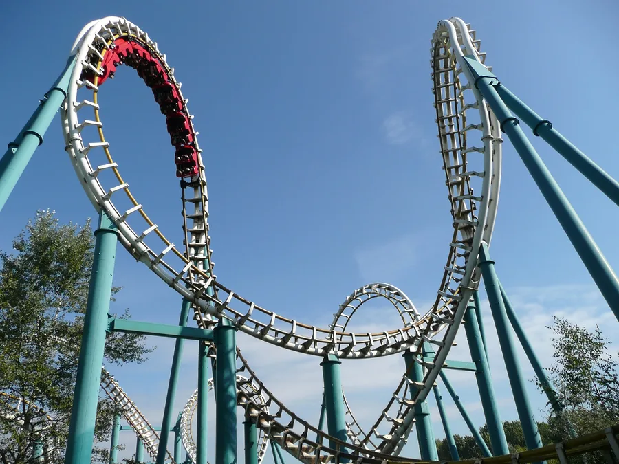 Rollercoaster In Amusement Park