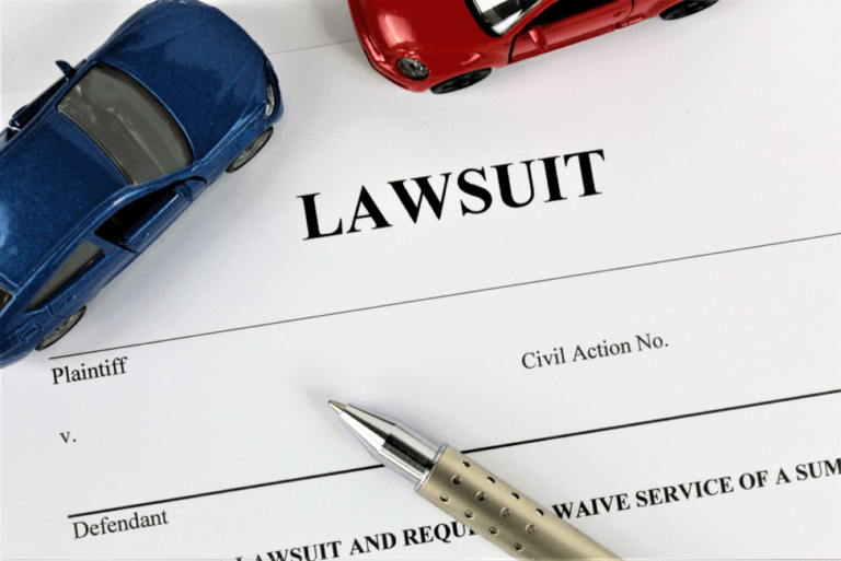 lawsuit form with toy cars