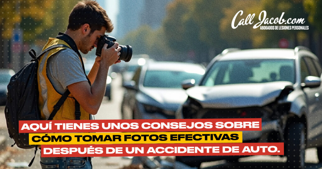 Aquí tienes unos consejos sobre cómo tomar fotos efectivas después de un accidente de auto
