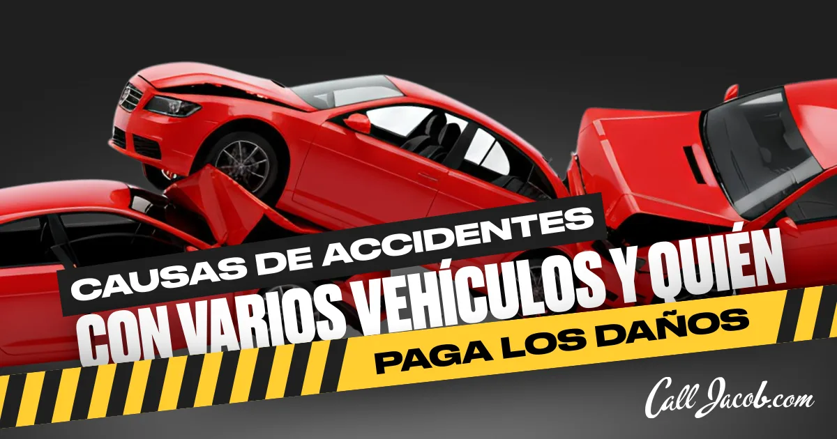 Causas de accidentes con varios vehículos y quién paga los daños