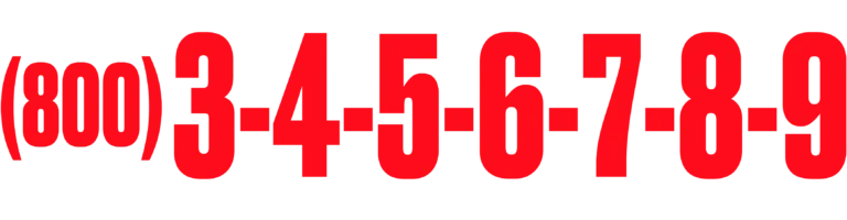 Bold red text displays "(800) 3-4-5-6-7-8-9" on a white background.