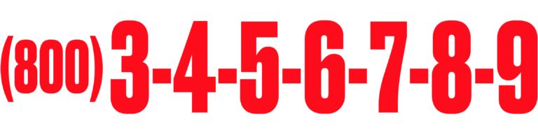 Bold red text displays "(800) 3-4-5-6-7-8-9" on a white background.