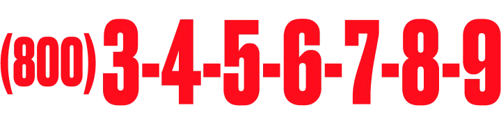 Red text displaying a phone number: (800) 3-4-5-6-7-8-9 on a light gray background.