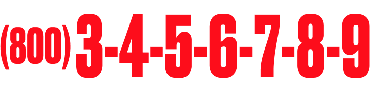Red text displaying a phone number: (800) 3-4-5-6-7-8-9 on a light gray background.