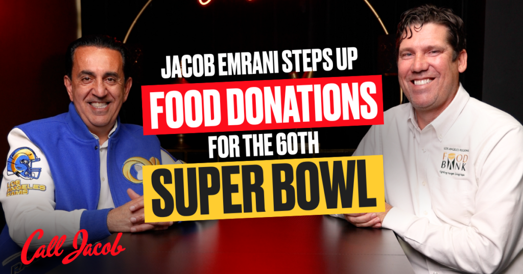 Jacob Emrani Steps Up Food Donations for the 60th Super Bowl