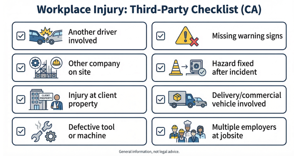 Injury: Third-Party Checklist (CA)