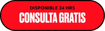 A red oval button with black edges that says "DISPONIBLE 24 HRS CONSULTA GRATIS" in white, indicating free consultation available 24 hours.