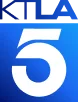 Blue and white KTLA 5 logo, with "KTLA" in bold blue letters at the top and a large white number "5" below.
