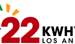 Logo for KWHY-TV Los Angeles featuring the number 22 in red with multicolored rays above it, and the text "KWHY-TV Los Angeles" in black to the right.